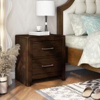 Bett Transitional Walnut Solid Wood 2-Drawer Nightstand by Furniture of America - Walnut