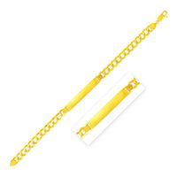 14k Yellow Gold Mens Narrow Curb Chain ID Bracelet (8.5 Inch)