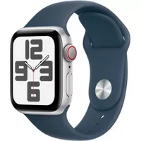 Apple Watch Se Gps & Cellular 40mm Silver Aluminum Case With M/l Storm Blue Sport Band (2023)