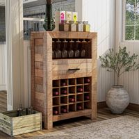Anaisha Rustic Solid Wood 20-Bottle Wine Rack by Furniture of America - Mango Wood