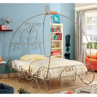 Furniture of America Princess Dream Carriage-Inspired Champagne Metal Bed - Twin size