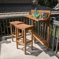 Christopher Knight Home 304146 Cassie Outdoor 3 Piece Natural Finish Acacia Wood Balcony Bar Set, Stained