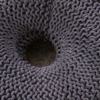 Everett Knitted Cotton Donut Pouf by Christopher Knight Home - Dark Grey