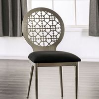 Contemporary Silver/Black Side Chair (2/CTN)