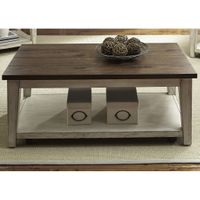 Lancaster Weathered Bark and White Castered Cocktail Table