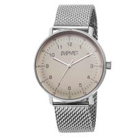 August Steiner Men's Swiss Quartz Stainless Steel Mesh Silver-Tone Bracelet Watch - Silver-tone
