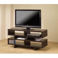 TV Console with 5 Open Compartments Cappuccino