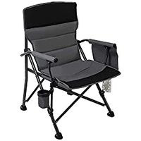 Pacific Pass Camping Chair Heavy Duty Padded Chair, 400lbs Capacity, Folding Sports High Back Chair with Storage Bag & Cup Holder for Camping, Fishing, Hiking, Outdoor, Carry Bag Included Navy