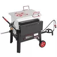 Creole Feast CFB3001 70 QT Single Sack Crawfish Boiler, Outdoor Propane Gas Seafood Cooker with Foldable Cylinder Bracket and Stirring Paddle for Seafood & Crawfish Season, Black