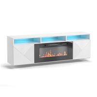 Giza EF Wall Mounted Electric Fireplace Modern 63" TV Stand - White