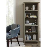 WYNDENHALL Halifax Dark Brown 5-shelf Bookcase - Distressed Grey - Stained/Lacquer