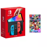 Nintendo - Switch OLED Neon (Red/Blue) + Mario Kart 8 BUNDLE