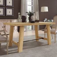 Nestfair Wood Dining Table Kitchen Furniture Rectangular Table - Natural Wood Wash