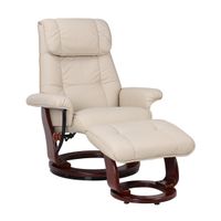 Copper Grove Serrat Leather Recliner and Ottoman - Taupe