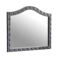 Silver Orchid Viby Grey Metallic Dresser Mirror - Framed - Screws - Specialty - Fabric/Wood - Assembly Required - Grey - Glam - No