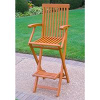 International Caravan Royal Tahiti Bar-Height Folding Arm Chair (Set of 2) - Set of 2 - Brown