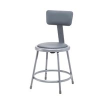 18-inch Vinyl Padded Stool - Stool w/ Padded Seat and Back-18"H