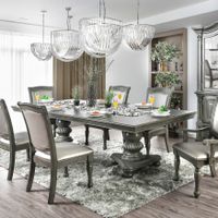 Furniture of America Tima Grey 103-inch Wood Expandable Dining Table - Grey
