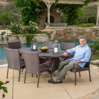 Blakely Outdoor 7-piece Wicker Dining Set by Christopher Knight Home - 7-Piece Sets