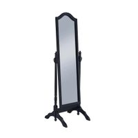 Rectangular Cheval Mirror with Arched Top Black