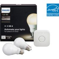Philips - Hue White A19 Starter Kit in E...