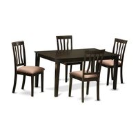 5-Piece Dining Set - A Kitchen Table and 4 Chairs in Cappuccino Finish (Chairs Seat Option) - CAAN5-CAP-C