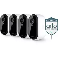 Arlo - Essential 4-Camera Outdoor Wireless 2K Security Camera (2nd Generation) with Yard Sign - White