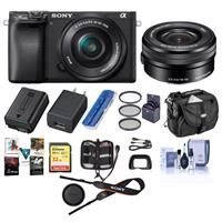 Sony Alpha a6400 24.2MP Mirrorless Digital Camera with 16-50mm f/3.5-5.6 OSS Lens - Bundle With Camera Case, 32GB SDHC Card, 40.5mm Filter Kit, Cleaning Kit, Card Reader, Memory Wallet, PC Software Pack