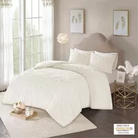 Off-White Laetitia 2 Piece Cotton Chenille Comforter Set Twin/Twin XL