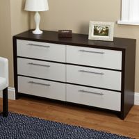 Simple Living Two-Tone Six Drawer Chest - 6 Drawer Chest white/espresso