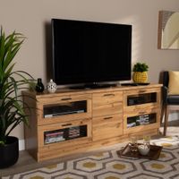 Adelino Modern Oak Brown Finished Wood 2-Drawer TV Stand - Oak