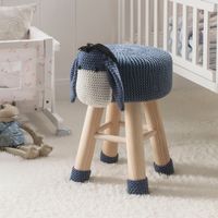 Taylor & Olive Modern Woven Grey Donkey Ottoman Stool with Wooden Legs