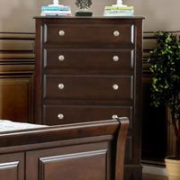 Roomy Transitional Style Wooden Chest, Brown Cherry