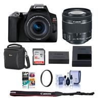 Canon EOS Rebel SL3 DSLR Camera with EF-S 18-55mm f/4-5.6 IS STM Lens - Black - Bundle With Camera Case, 32GB SDHC Card, 58mm UV Filter, Cleaning Kit, Pc Software Package