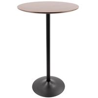 Pebble Adjustable Dining to Bar Table in Metal and Wood - N/A - Black/Walnut