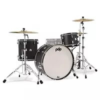 Pacific Drums & Percussion Drum Set Concept Classic 3-Piece 24" Kick, Ebony Stain Wood Hoops Shell Pack (PDCC2413EE)