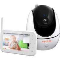 Rexing - 4.5" Video Baby Monitor w/ Night Vision and Two-way Talking - White