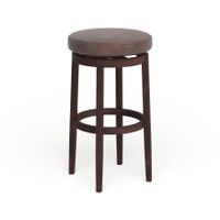 Porch & Den Lynnly Backless Brown Faux Leather Bar Stool - Dark Brown