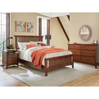 INSPIRED by Bassett Modern Mission Queen Bedroom Set with 2 Nightstands and 1 Dresser