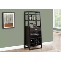 Home Bar/ Wine Rack/ Storage Cabinet/ Laminate/ Brown/ Contemporary/ Modern