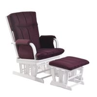 Artiva USA Home Deluxe Purple Microfiber Cherry Wood Glider and Ottoman set - White