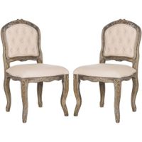 Safavieh Eloise 20" High French Leg Dining Chair, Set of 2, Multiple Colors