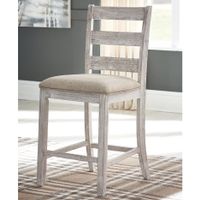 The Gray Barn Dunbeg Bay White and Light Brown Upholstered Counter Height Stool (Set of 2)
