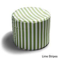 Jaxx Bean Bags Spring Indoor/ Outdoor Ottoman - Lime Stripes