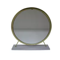 ACME Adao Vanity Mirror & Stool, Faux Fu...