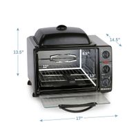 Elite Cuisine 0.8Cu. Ft. Multi-function Toaster Oven with Rotisserie & Grill/Griddle Oven Top - Black