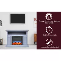 Sorrento Electric Fireplace with Multi-Color LED Insert and 47-In. Entertainment Stand in Slate Blue