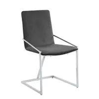 ACME Zlatan Side Chair(Set-2), Gray Velvet & Chrome Finish