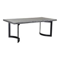 Aurelle Home Bennett Rustic Farmhouse Live Edge Dining Table - Weathered Grey - Rectangle Extra Small