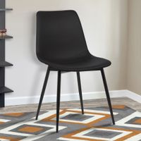 Monte Modern Upholstered Dining Chair in Faux Leather or Fabric - Grey